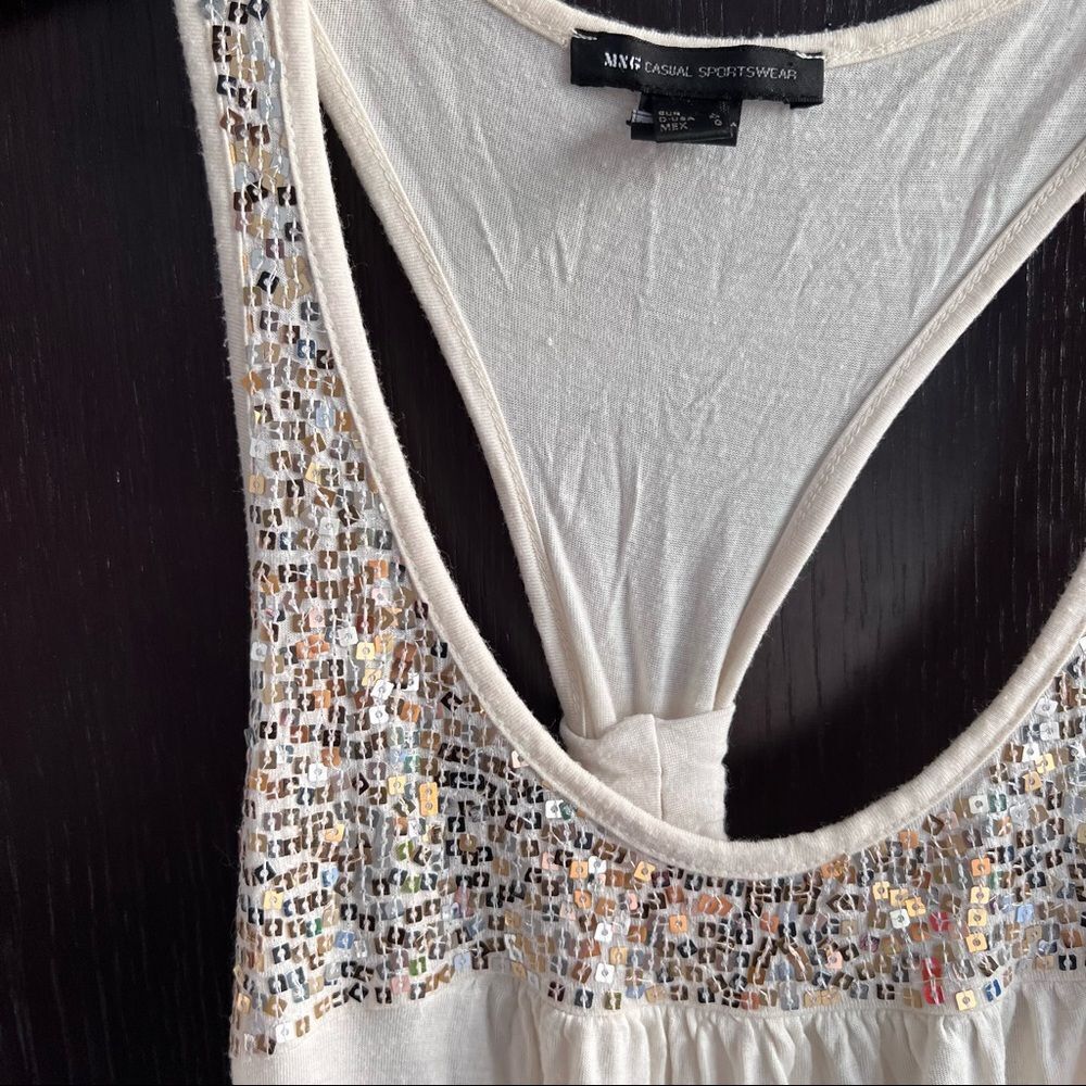 4/$20 Mango sequin racerback tank top - Picture 2 of 9